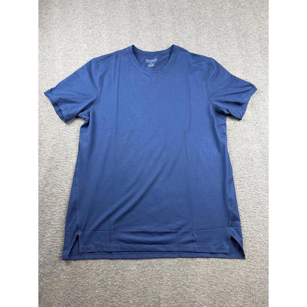 Champion Men's‎ L Blue Navy Athletic Training Dri-Fit Crewneck Polyester Shirt